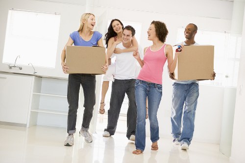 Removals team preparing equipment safely before a move