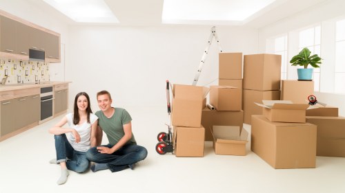 Different sizes of packing boxes and materials for home removals