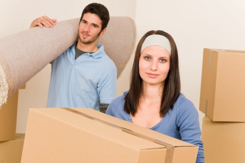 Household furniture being loaded for removals in Teddington